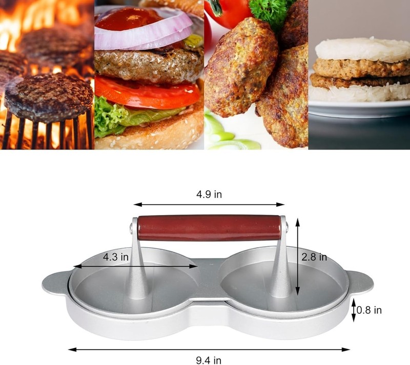 Double Non-Stick Stuffed Burger Press Hamburger Patty Maker for Meat Beaf (2 in gallery