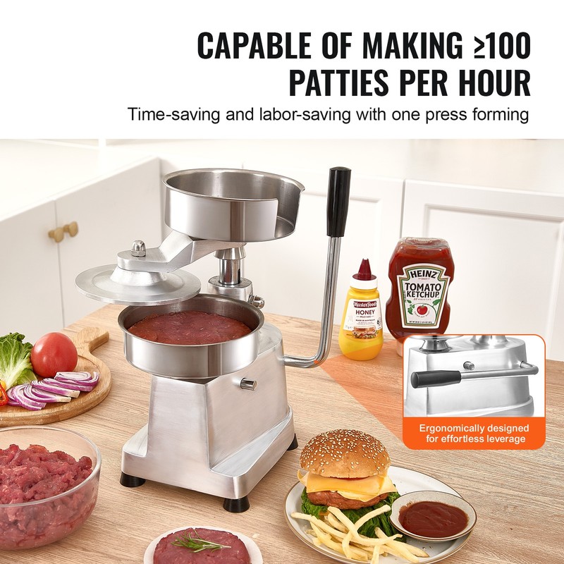 Uimoso 6" Commercial Burger Patty Maker Hamburger Meat Press Forming Machine gallery