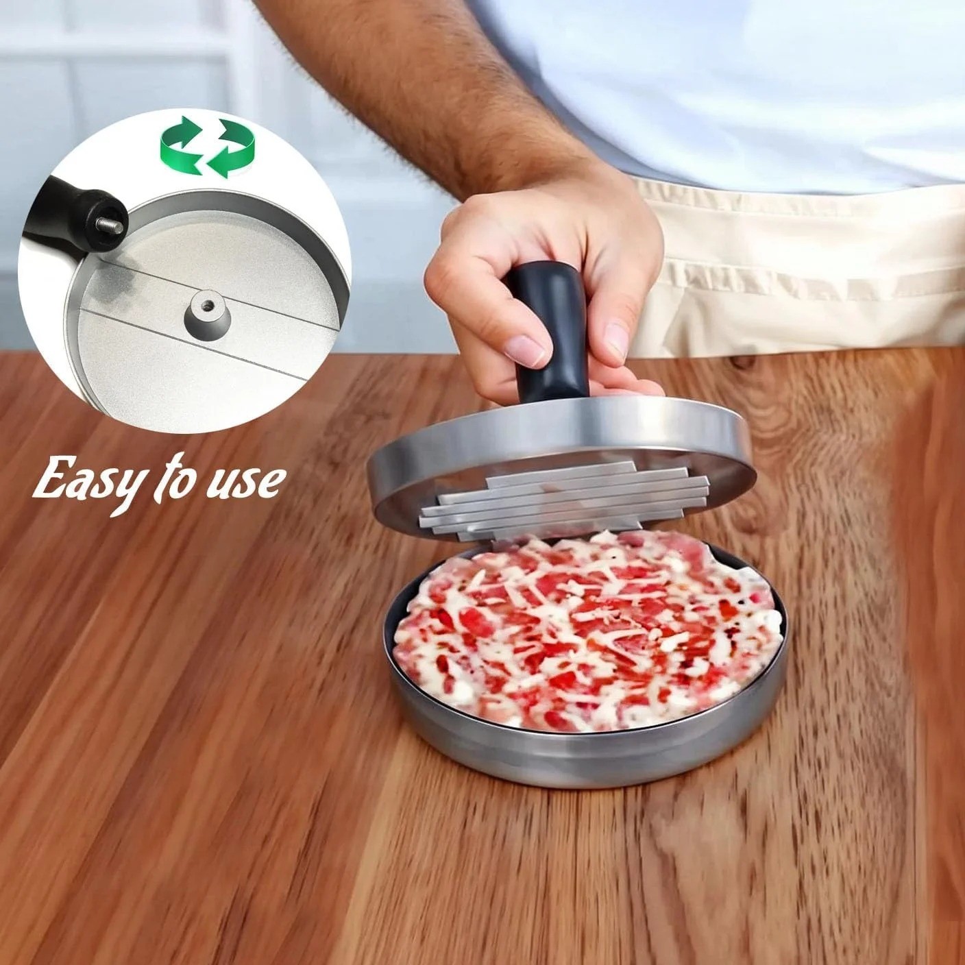 Aluminum Hamburger Press Stuffed Meat Grill Burger Patty Maker Tool Non Stick US gallery