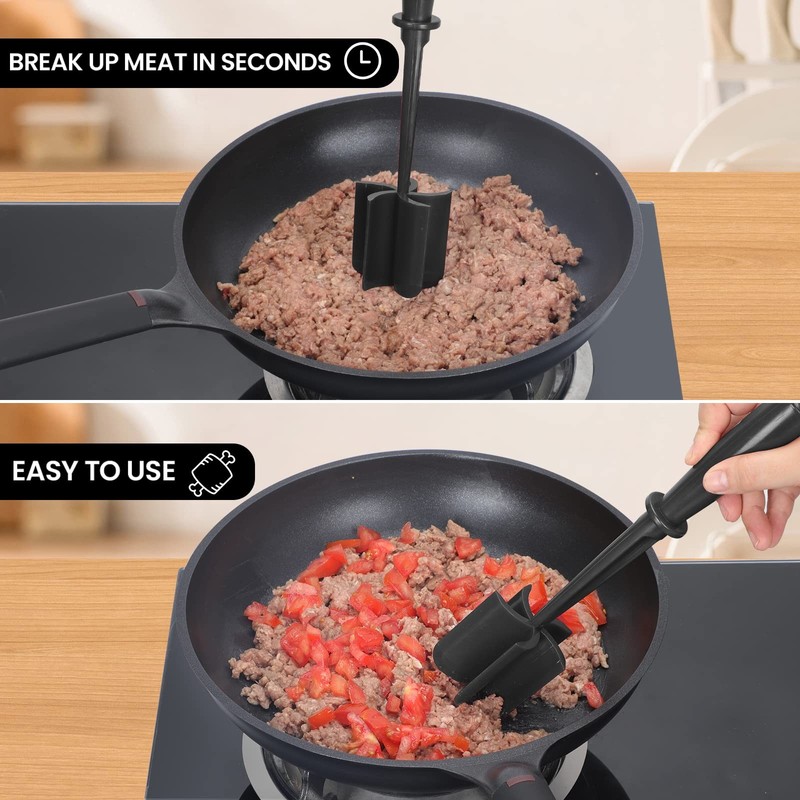 CUNSENR Premium Meat Chopper - 5 Curve Blade Ground Beef Original, Black gallery