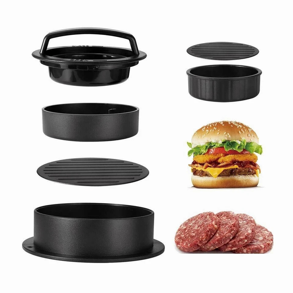 Non Stick Stuffed Burger Press Hamburger Patty Molds Maker Sliders BBQ 3 IN 1 US gallery