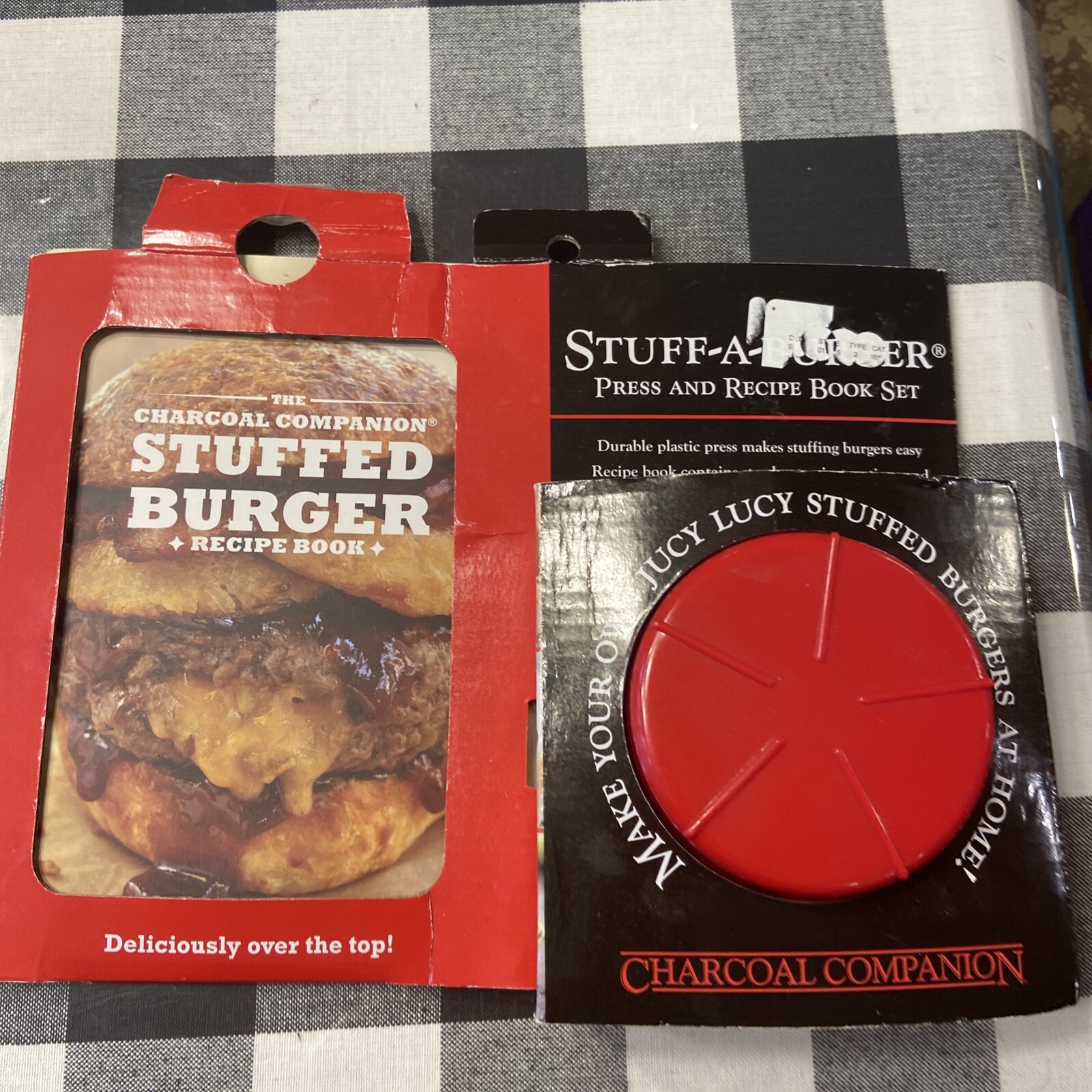 Stuff A Burger gourmet grill Hamburger Press Juicy Charcoal Companion Recipe Set gallery