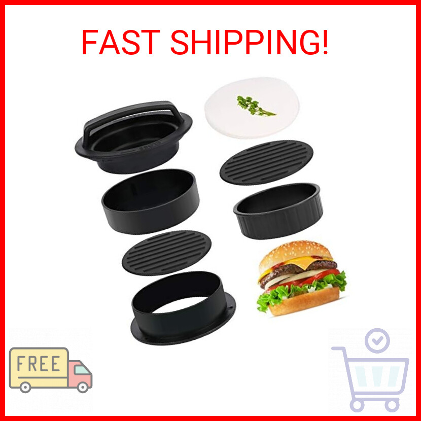 3 in 1 Stuffed Burger Press Patty Maker Rings Molds Kit, Non Stick Stuffer Hambu gallery