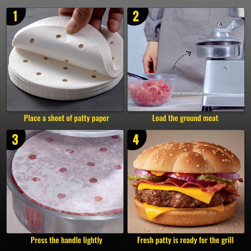 100-150mm Commercial Cast Iron Manual Round Meat Shaping Hamburger Press Tool gallery