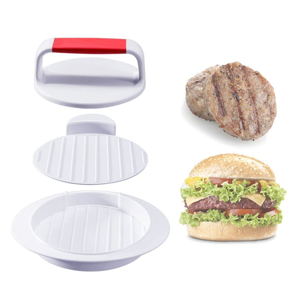 Hamburger Press Patty Maker Burger Mold Perfectly Sized 4.6” White