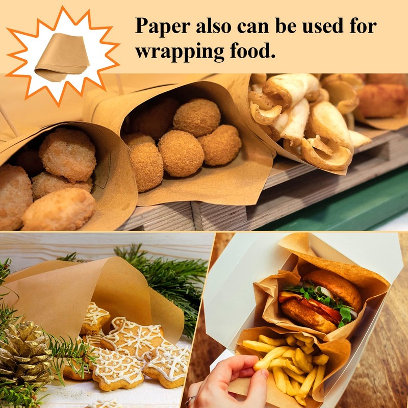 DISSKNIC 100PCS Unbleached Parchment Paper 12 x 16, 12×16in-100ps, Brown gallery