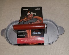 Brand New Jim Beam Double Burger Press wsolid wood grip
