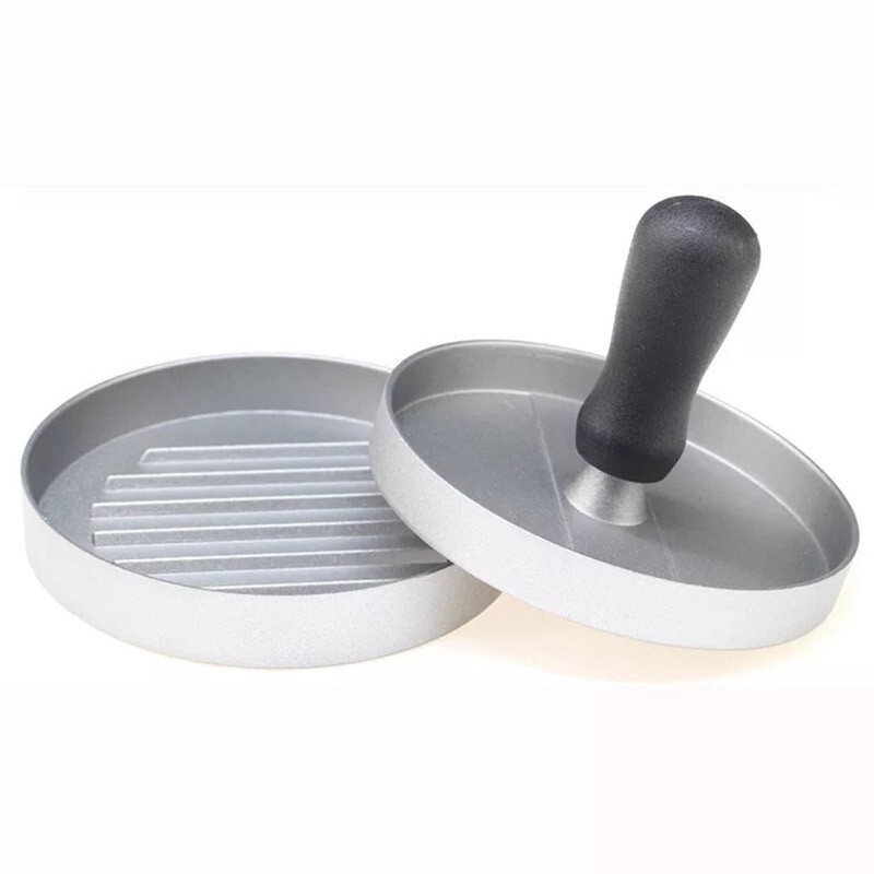 Silver White Zinc-Aluminum Alloy Round Shape Hamburger Press Stuffed Meat Beef G gallery
