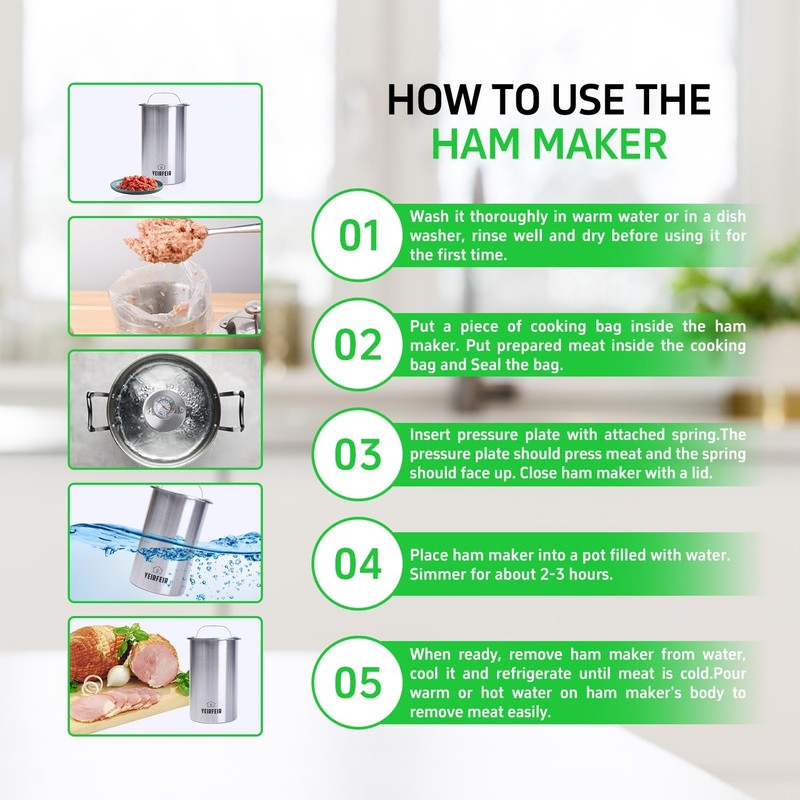 Meat Press for Deli Meats & Ham - 304 Stainless Steel Food-Grade Hamburger an... gallery