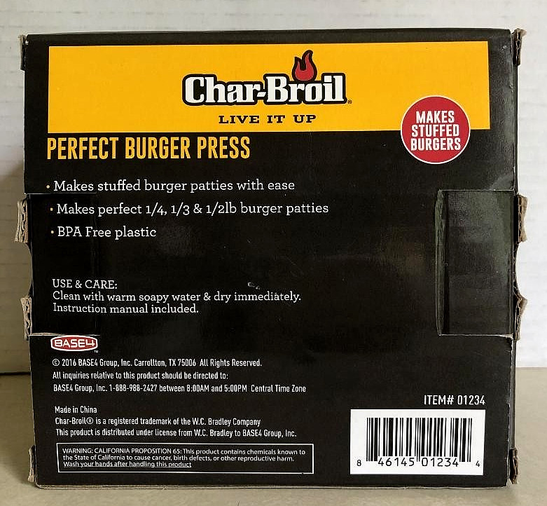 Char-Broil Perfect Burger Press Makes Regular or Stuffed Burger Patties w/ Ease gallery