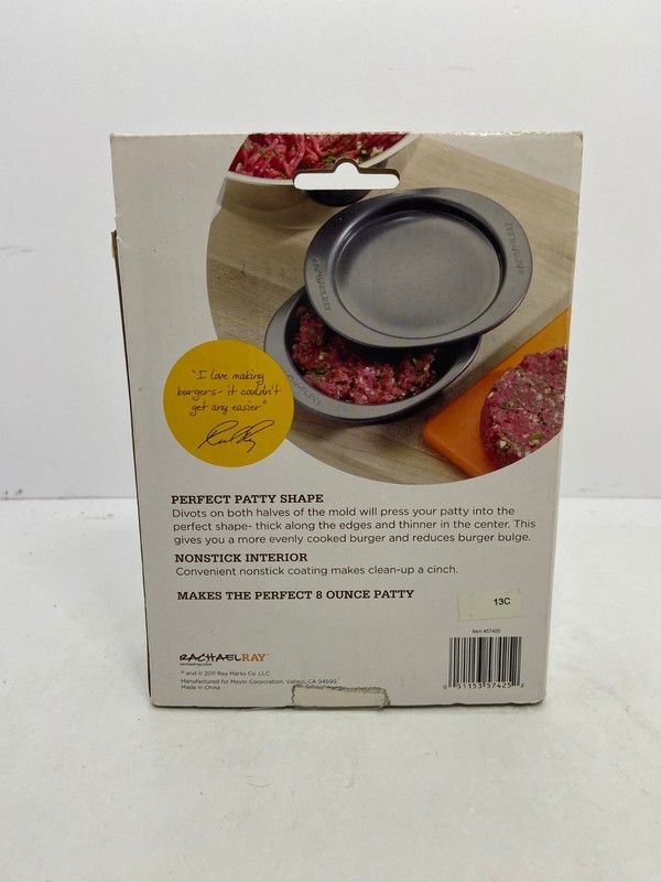 🍉 New Rachael Ray Burger Mold Press 2011, New in Box # 57425 - FL gallery