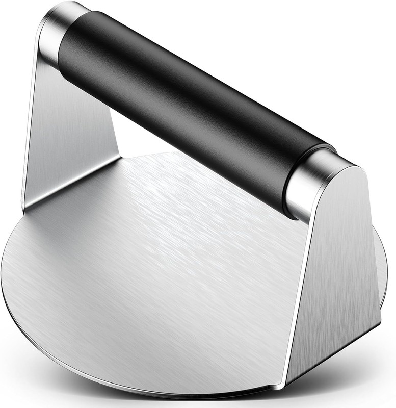 Stainless Steel Smash Burger Press - 5.5" Non-Stick Griddle Tool with Heat-Re... gallery