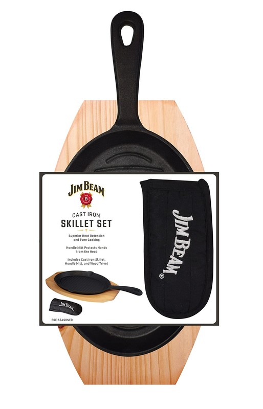 Jim Beam JB0159, Heavy Duty Construction, Pre Seasoned Cast Iron Skillet with... gallery