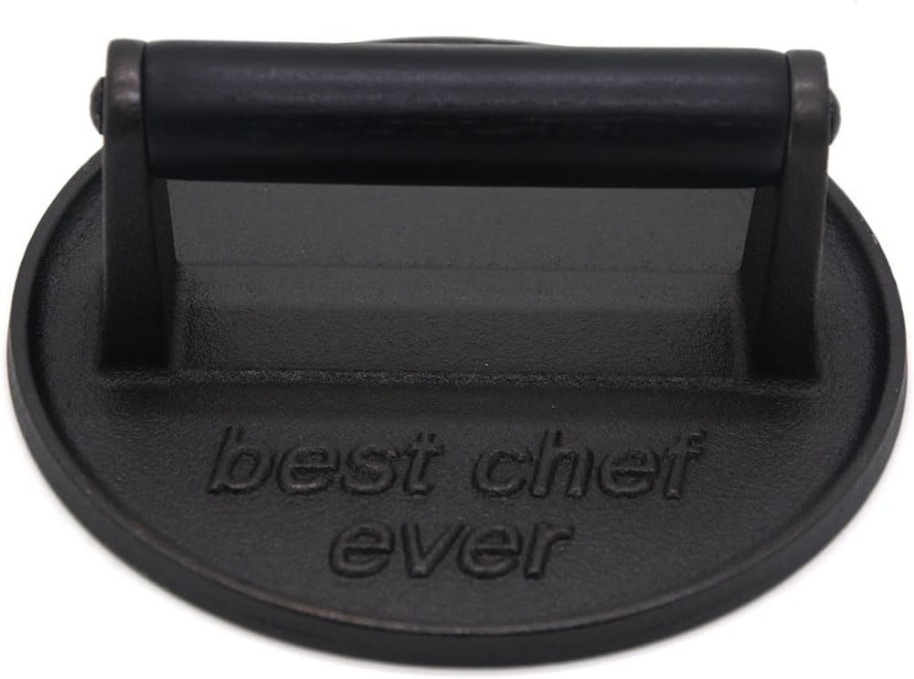 Best Chef Ever Heavy Duty Cast Iron Grill Press Burger Press Bacon Press Barbecu