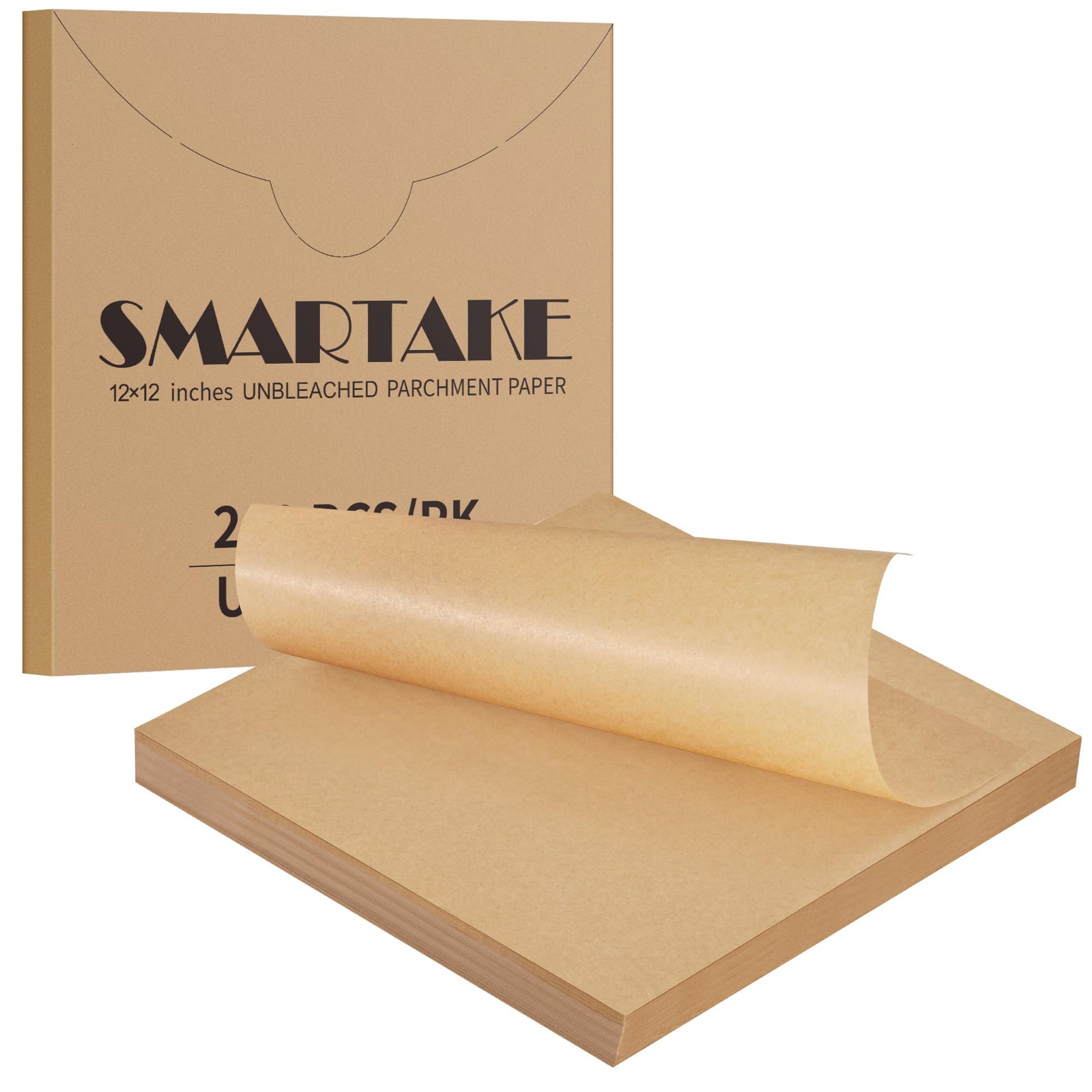 SMARTAKE 12x12 Inch Parchment Paper Sheets, 200Pcs 12 x 12 Inches, Unbleached gallery