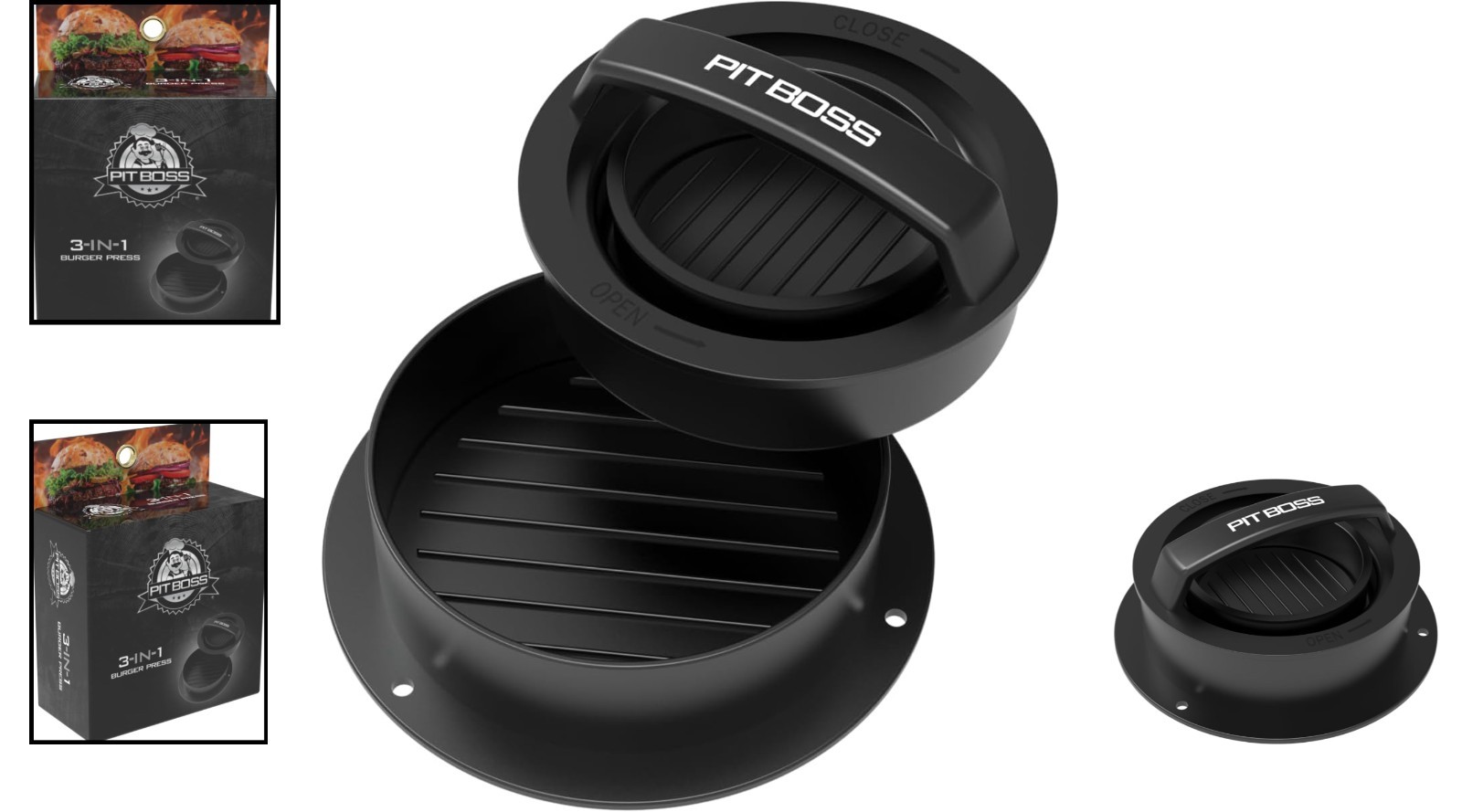 3-in-1 Black Burger Press - Create Perfect Sliders, Patties, and Stuffed Burgers gallery