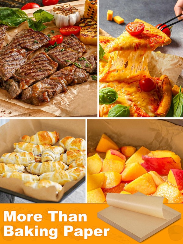 SMARTAKE 12x12 Inch Parchment Paper Sheets, 200Pcs 12 x 12 Inches, Unbleached gallery