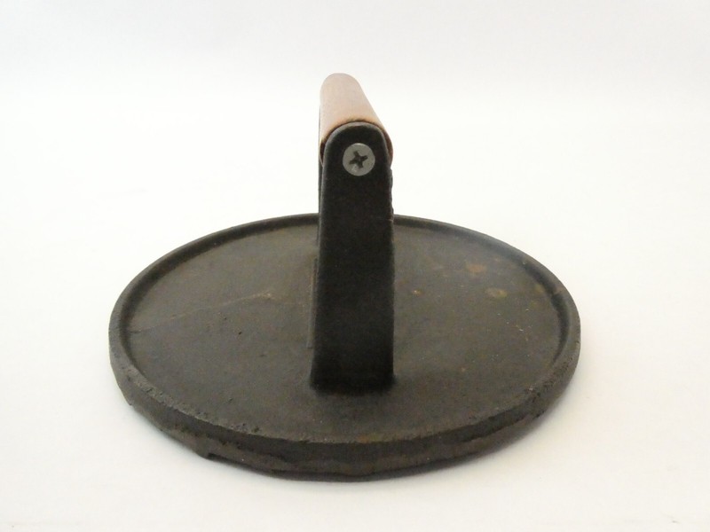 Charcoal Companion Cast Iron Metal Wood Handle Hamburger Burger Press gallery