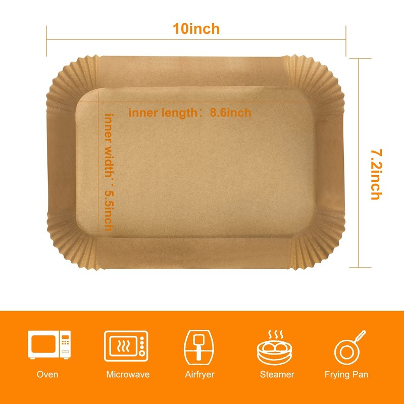 MooManGoo Air Fryer 8.6*5.5"Rectangle-100 PCS, PCS gallery