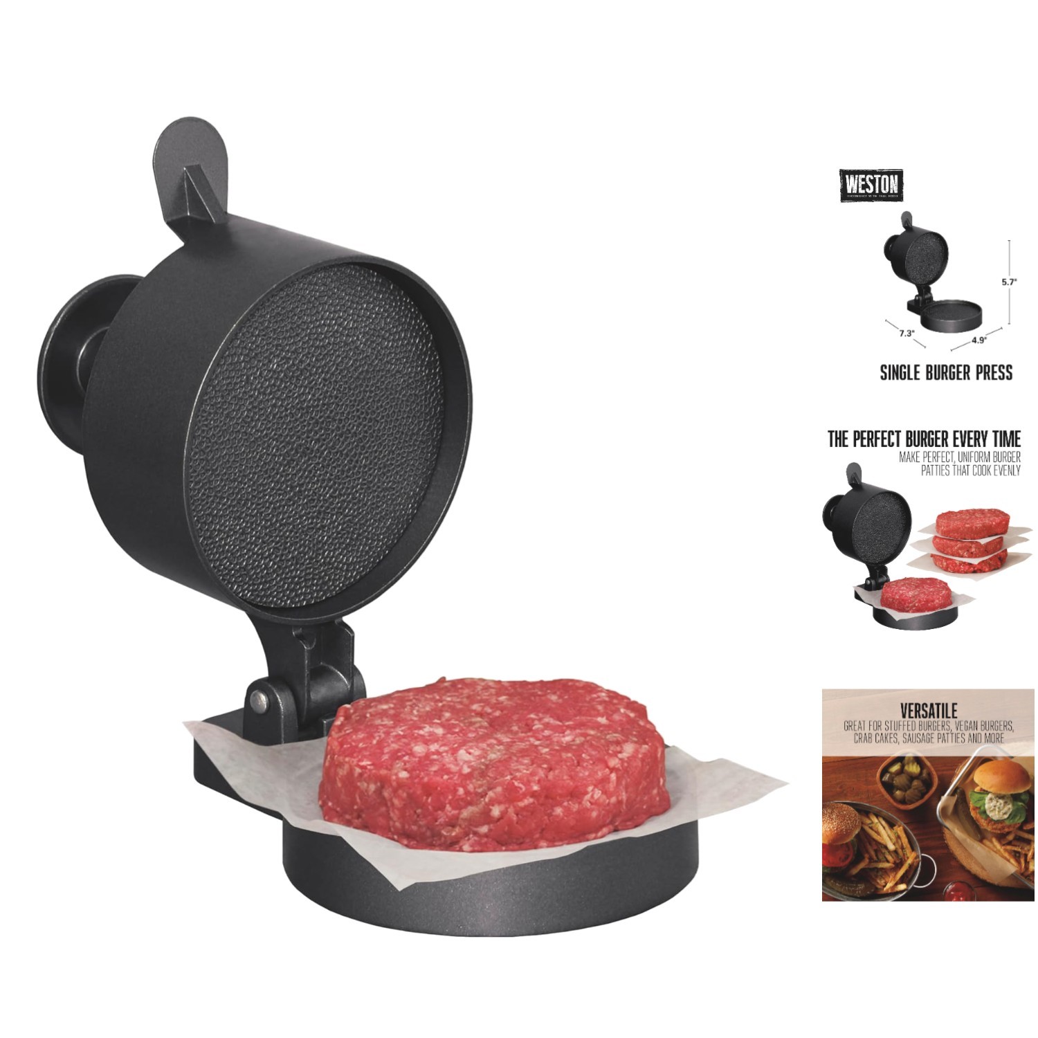 Burger Press Makes Perfect 4.5" Patties with Spring Ejector & Non-Stick gallery