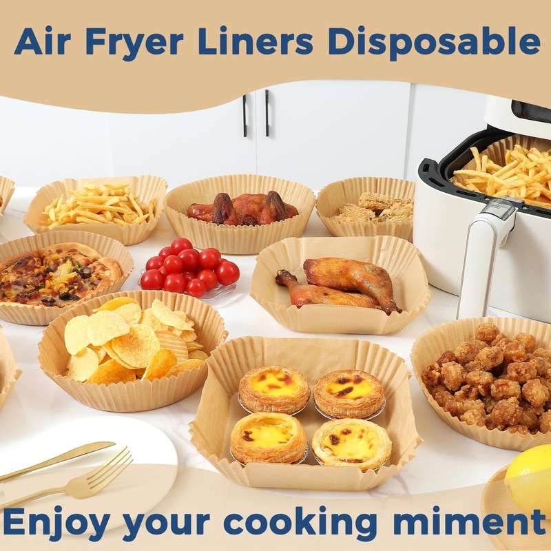 100PCS Air Fryer Paper Liners, Disposable Non-Stick 8inch-100pcs, Paper-Round gallery
