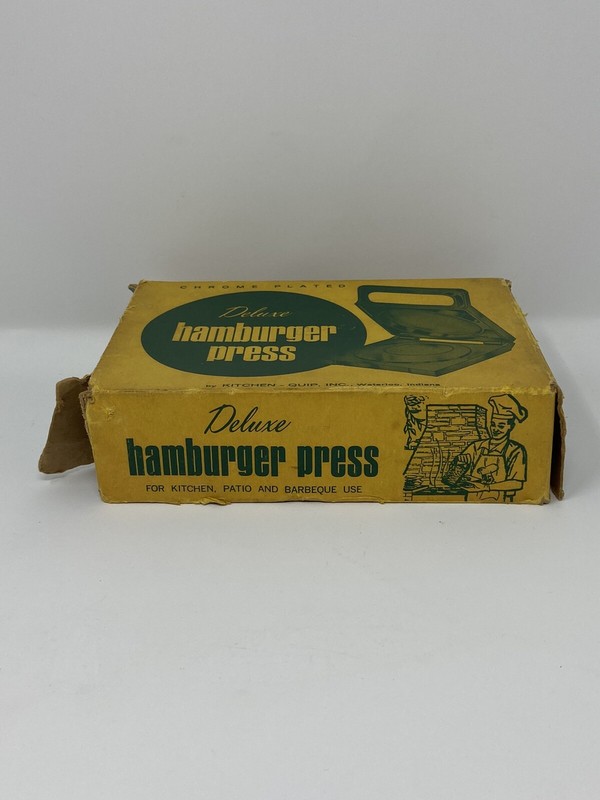 Vintage Deluxe Hamburger Press With Box Model 1100 Made in USA gallery