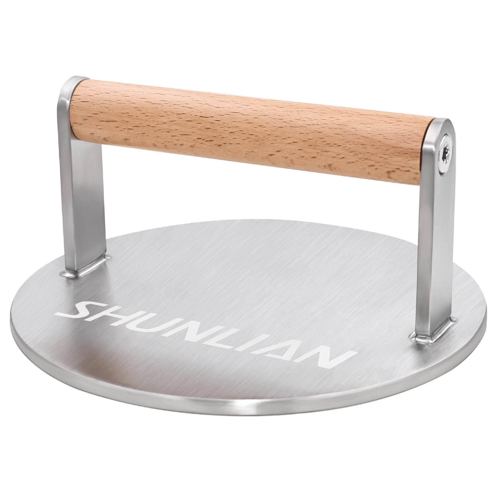Stainless Steel Burger Smasher, 6 Inch Heavy Duty Grill Press with Wood Handl... gallery