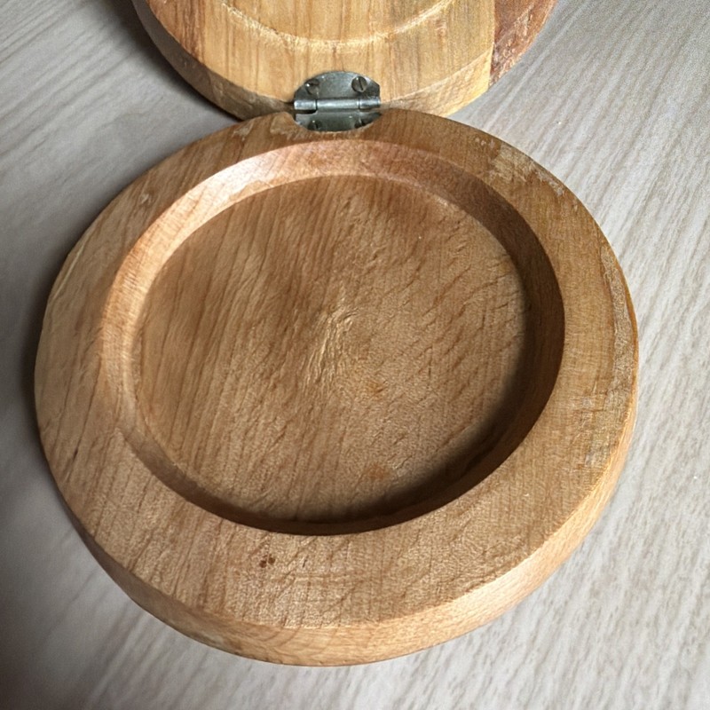 Vintage Wooden Hamburger Press Wine/vegi/cheese Print with A Hinged Lid! gallery