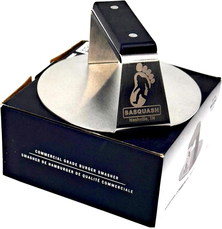 Sasquash Smash Burger Press, Heavy Duty Welded Meat Press Round, 6 Inch Stain... gallery
