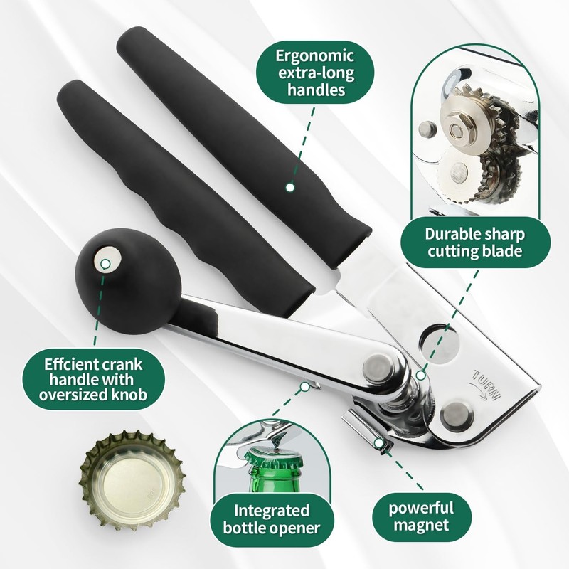 Commercial Can Opener Manual Heavy Duty Stainless Steel Handheld Smooth Edge ... gallery