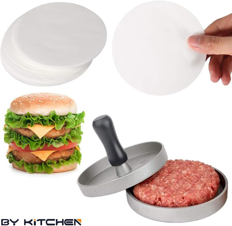 Burger Patty Paper Rounds for 4/4.5 Inch Burger Press, 200Pcs 4.5Inch Baking Par gallery