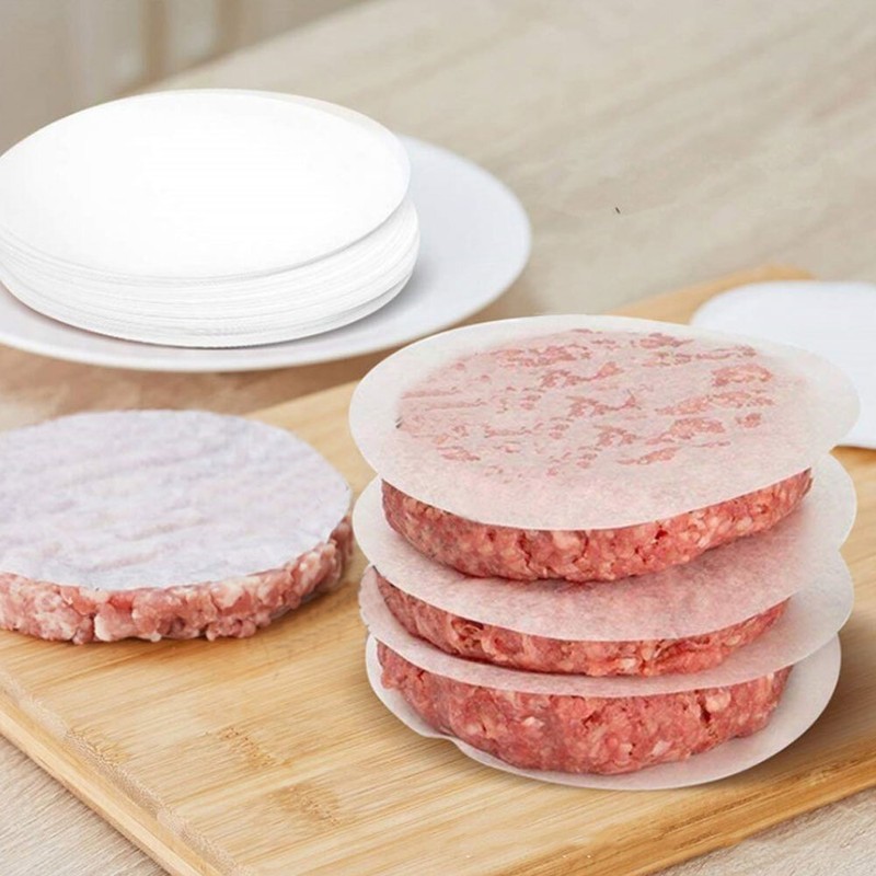 100Pcs Non-Stick Burger Press Aluminum Hamburger Maker Patty Mold Oil Paper DIY gallery