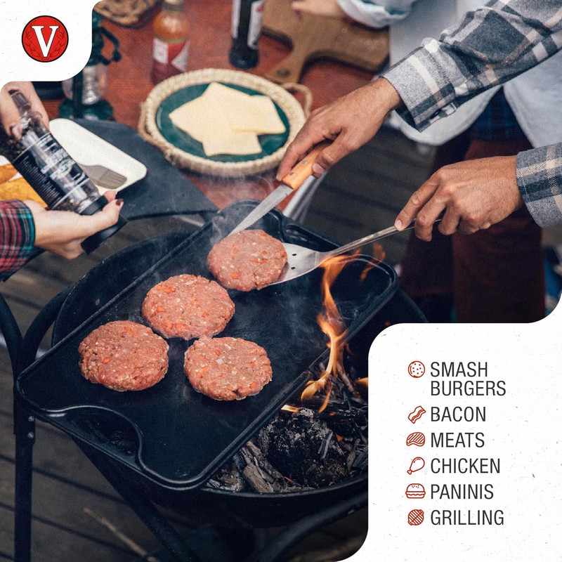 Cast Iron Panini Press, Burger Press, Bacon Press, Grill Press, Seasoned with 10 gallery