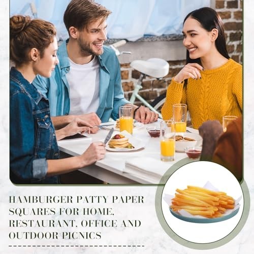 3000 Non-Stick Hamburger Patty Paper Squares 5.5"x5.5" for Food Prep & Baking gallery
