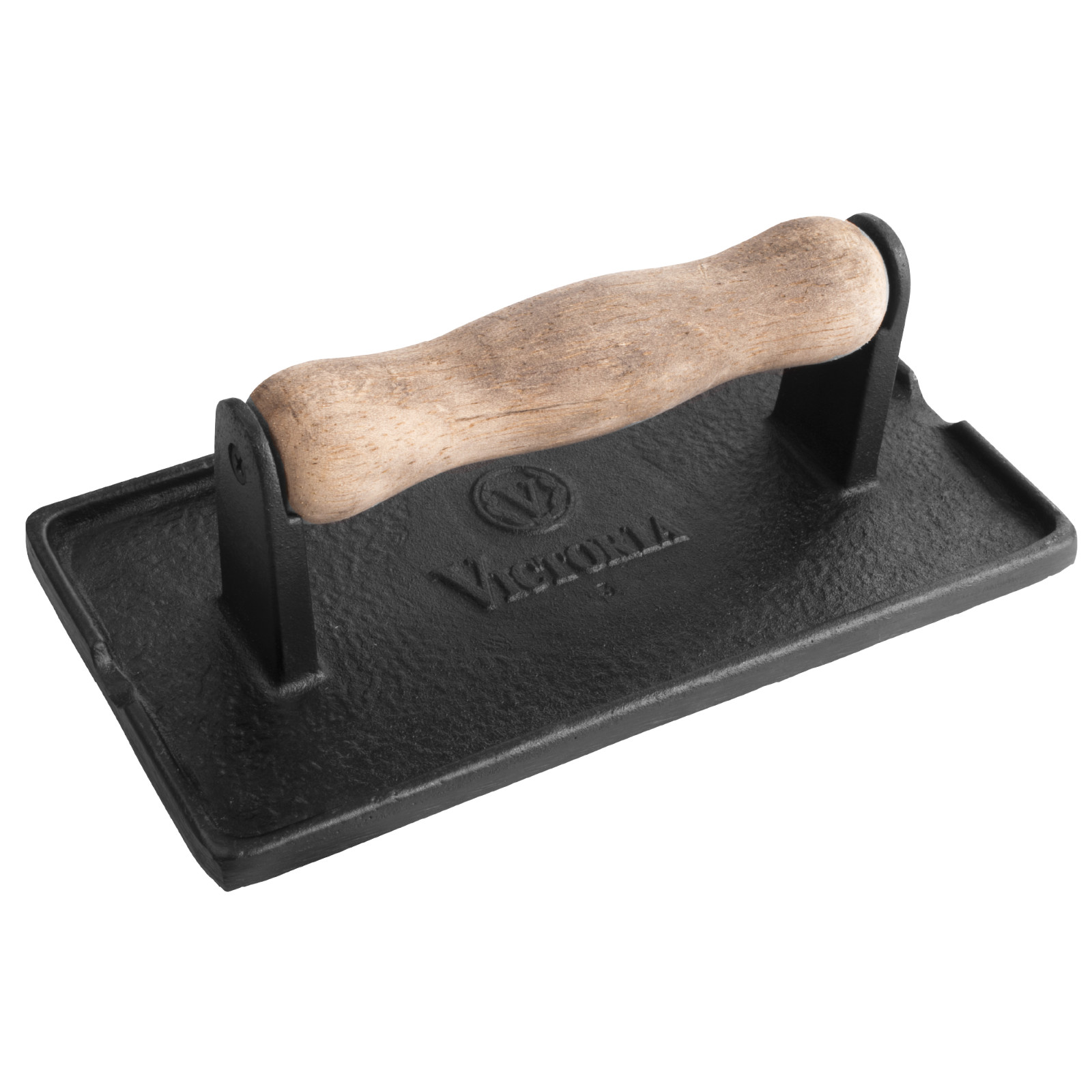 Victoria Cast Iron Rectangle Panini Press, Burger Press, Bacon Press - Authentic gallery