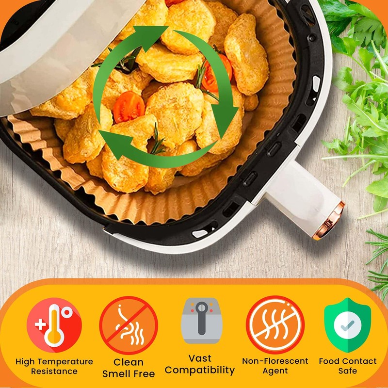 UrbanAir 6.5-Inch Square Air Fryer Paper, Brown gallery