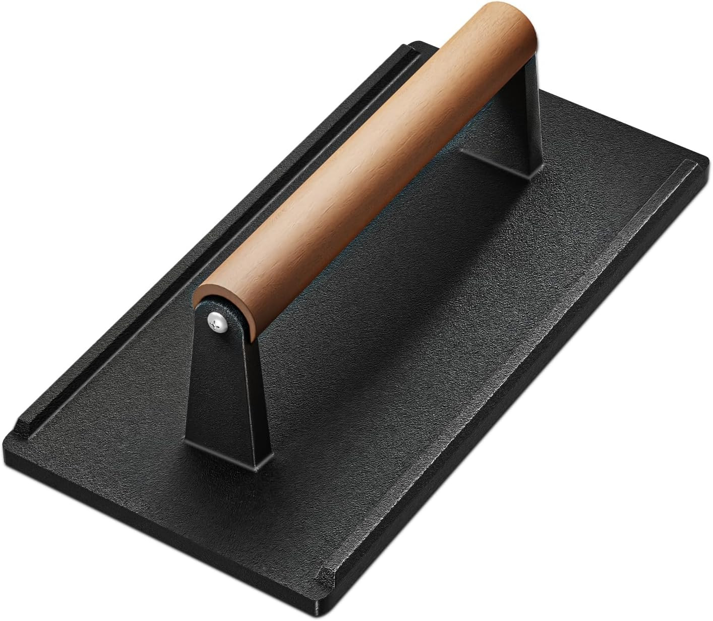 Cast Iron Grill Press-1PCS, Heavy Duty Bacon/Burger/Griddle/Chef Press with Wood gallery