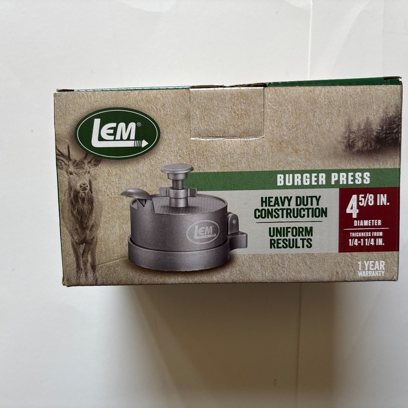 LEM HEAVEY DUTY BURGER PRESS/534 AND LEM 1000 CT. PLASTIC FREEZER SHEETS gallery
