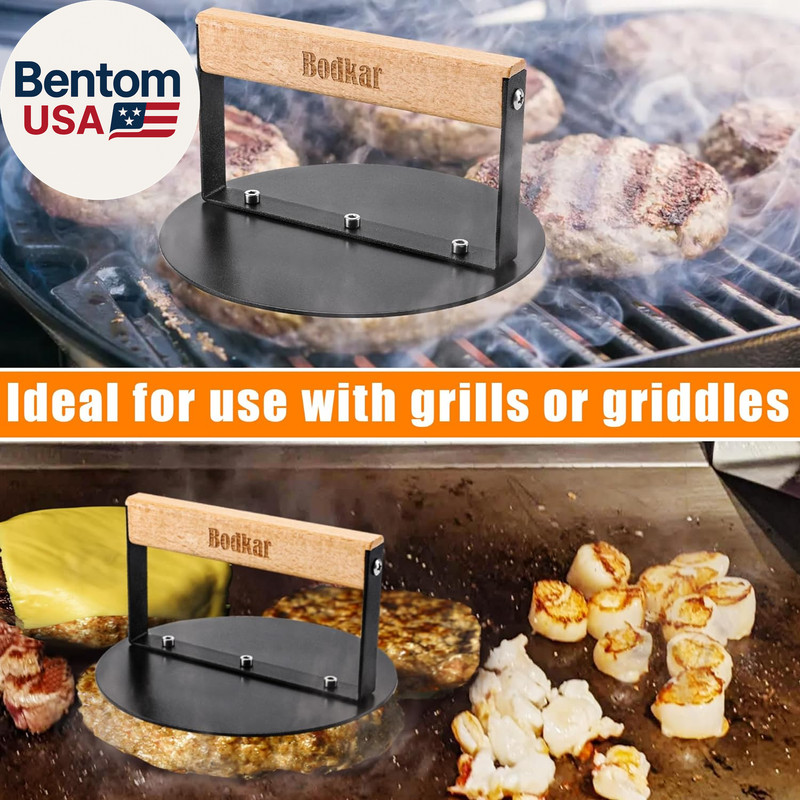 Smash Burger Press 6 Inch, round Burger Smasher Grill Press for Griddle Bacon Pr gallery