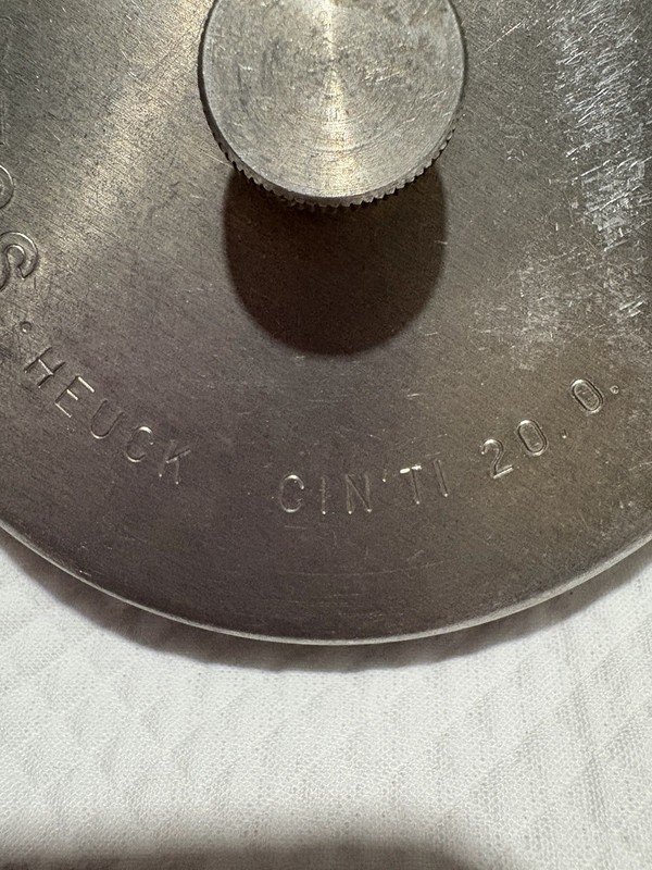 Vintage Aluminum Burger Press with Slide Bar by HEUCK 3.75 " gallery