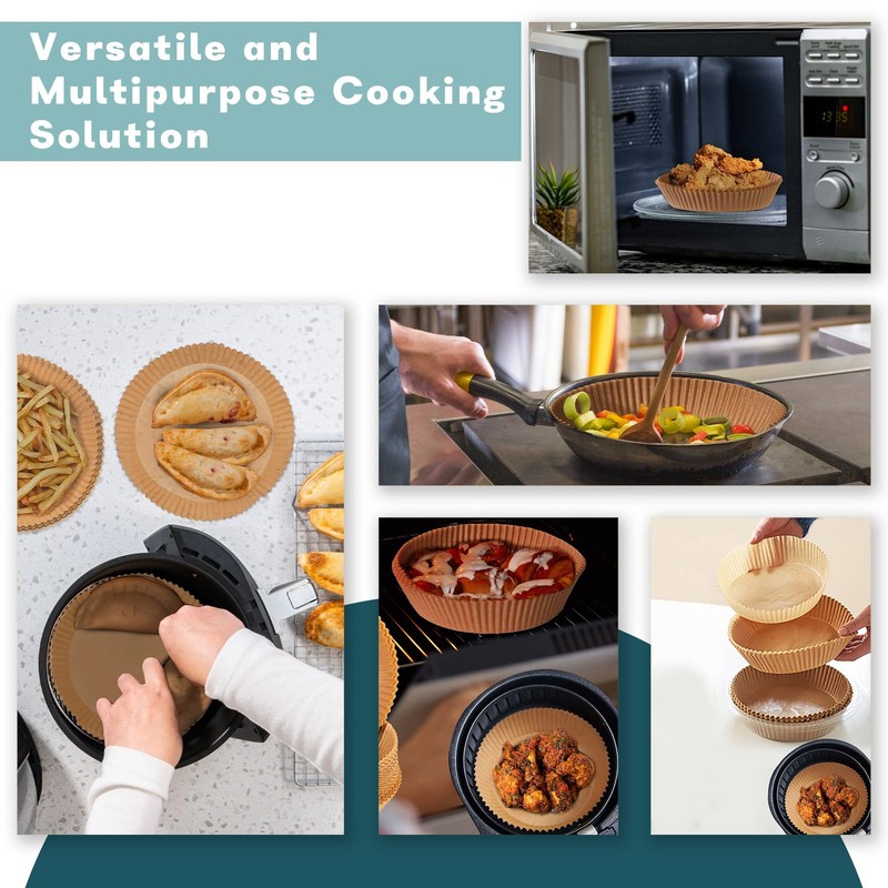 Vurven Essentials 120PCS Air Fryer Liners Brown 6.3 Inch - Inch, gallery