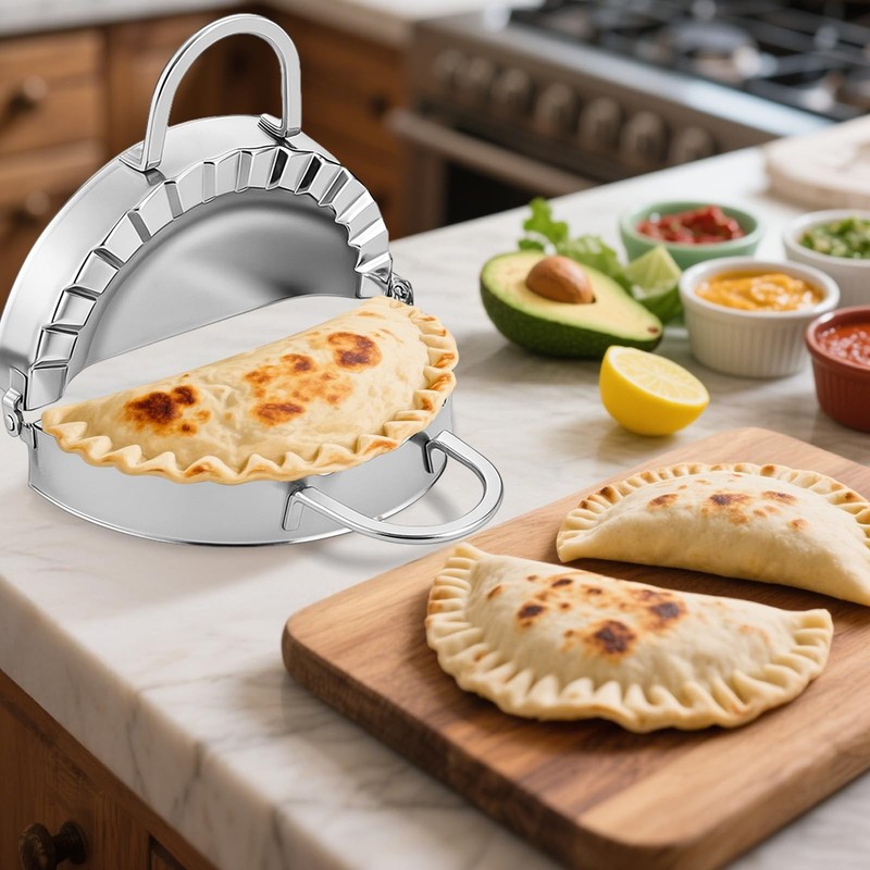 Stainless Steel Tortilla Sealer Crimper - Tacos Tortilla Maker for 6 Inch Bur... gallery