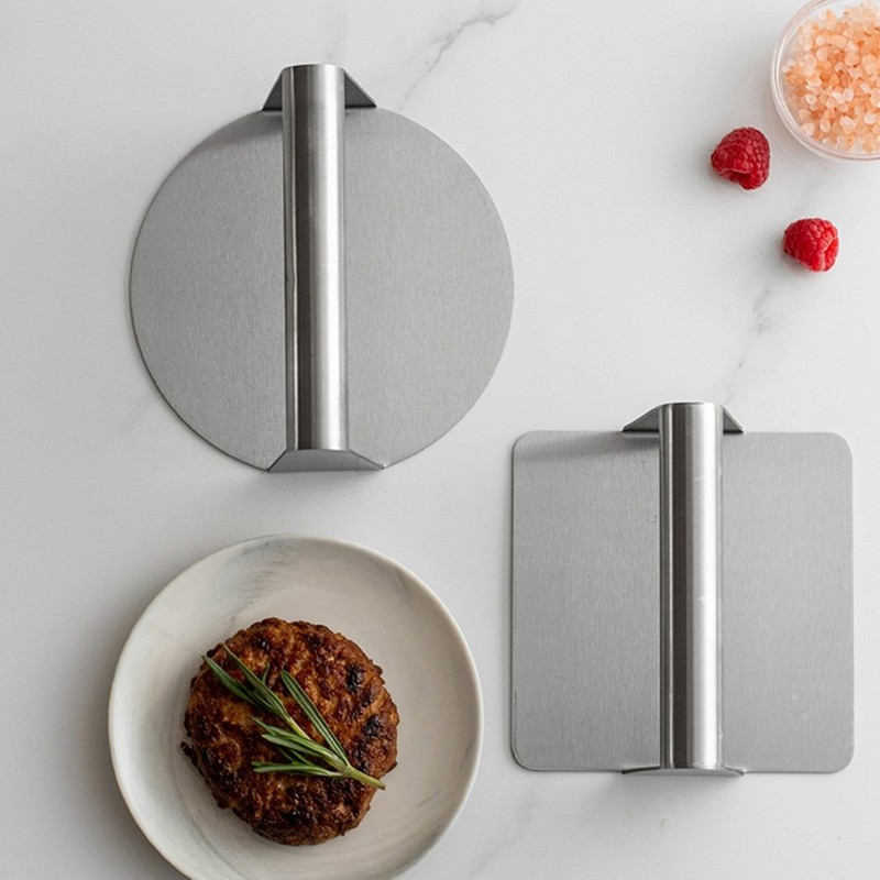 2 Pcs Meat Press Stainless Steel Burger Presser Metal Hamburger Patty Maker gallery