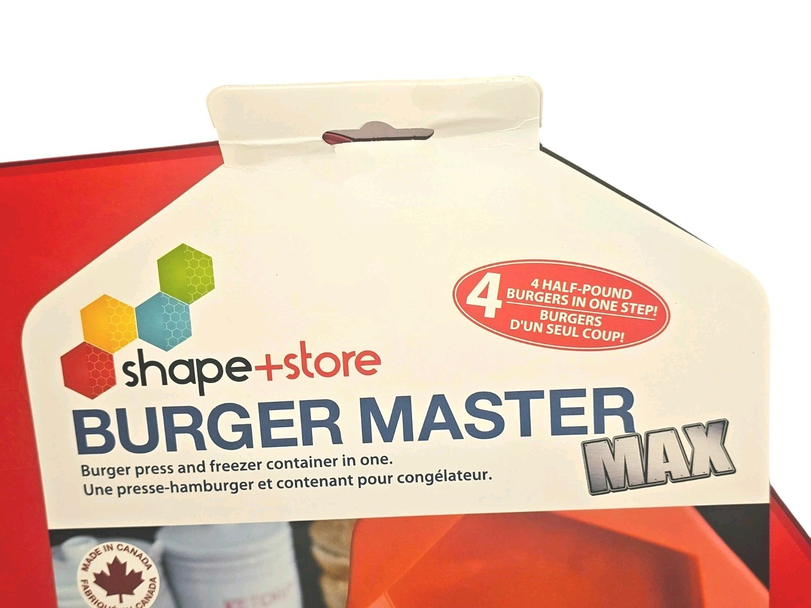 Shape+Store Burger Master Max Red Large Burger Press Freezer Tray Mold BPA Free gallery