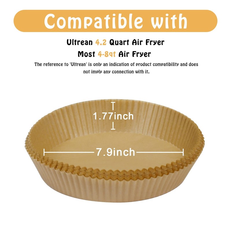 Air Fryer Liners Disposable for Most 4-7 QT frye, 100 Pcs 12x6 inches gallery