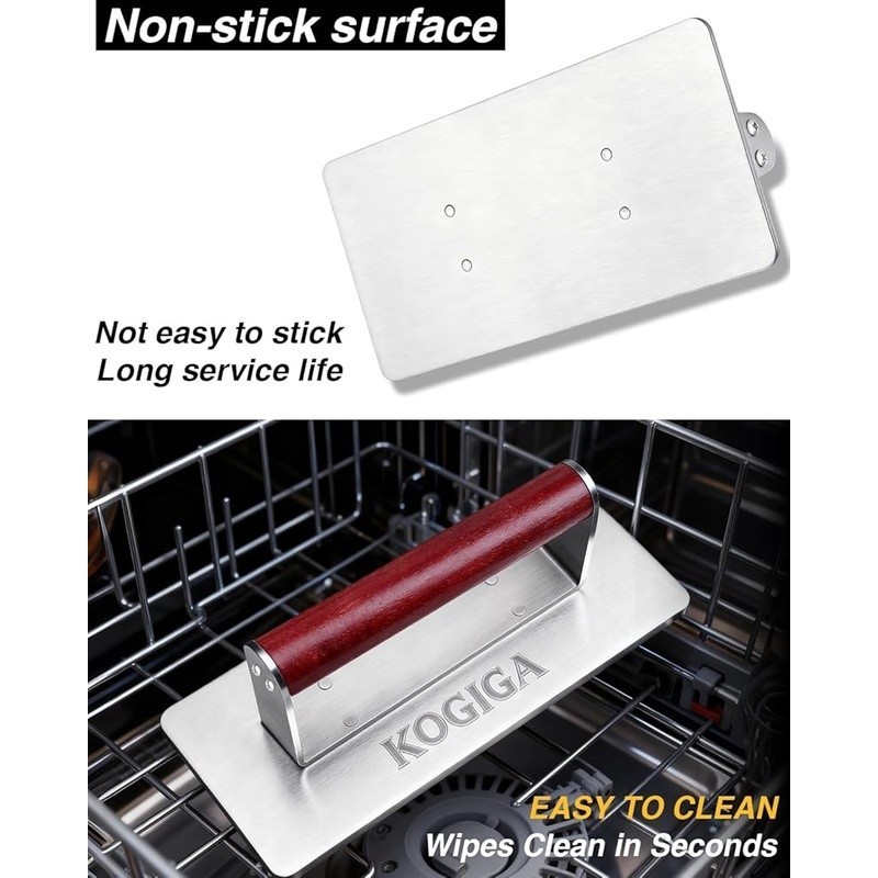 Rectangular Burger Smasher Meat Press Bacon Sandwich Griddle Cooking Weight Tool gallery