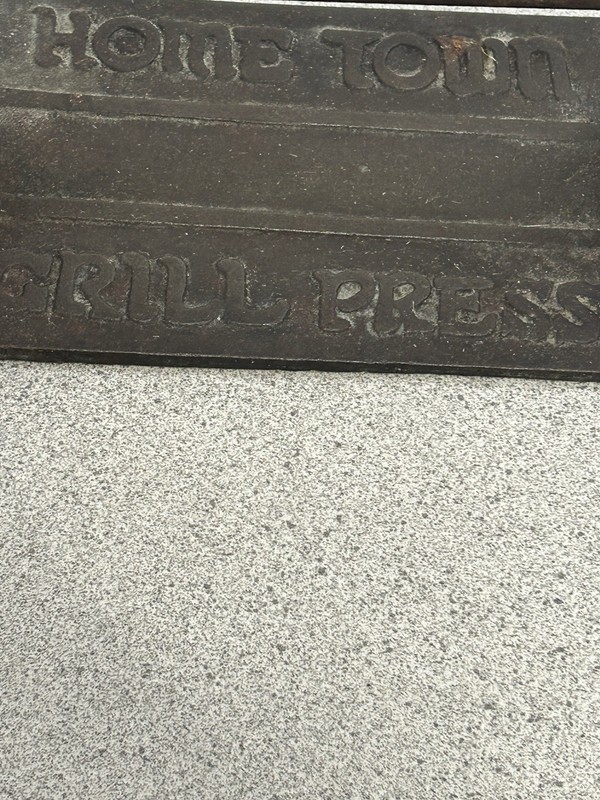 Vintage Cast Iron Grill Bacon Press With Wooden Handle - Pig & Flower gallery