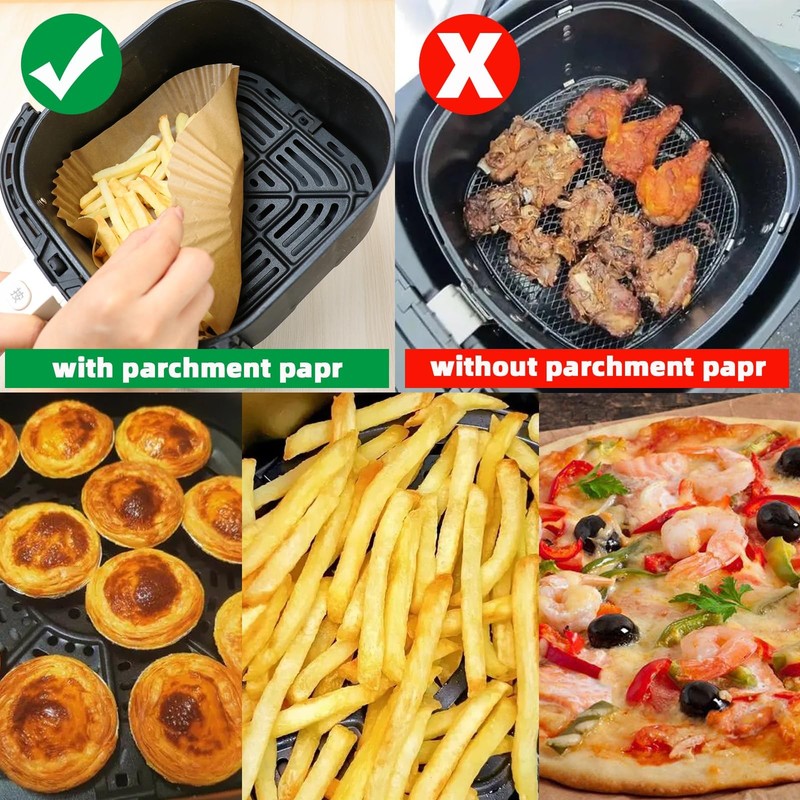 Air Fryer Liners Disposable, 9'' Square for 5-8QT gallery
