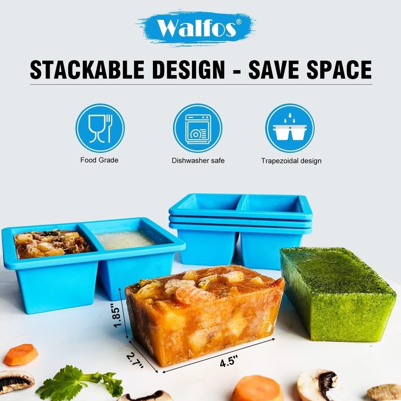 BPA-Free Silicone Soup Freezer Container Set - 3 Cubes, Odor-Free, 17.6cm gallery