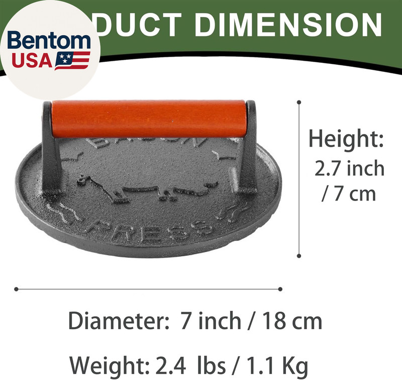 Burger Press with Professional Heavy Duty Cast Iron for Blackstone Griddle Grill gallery